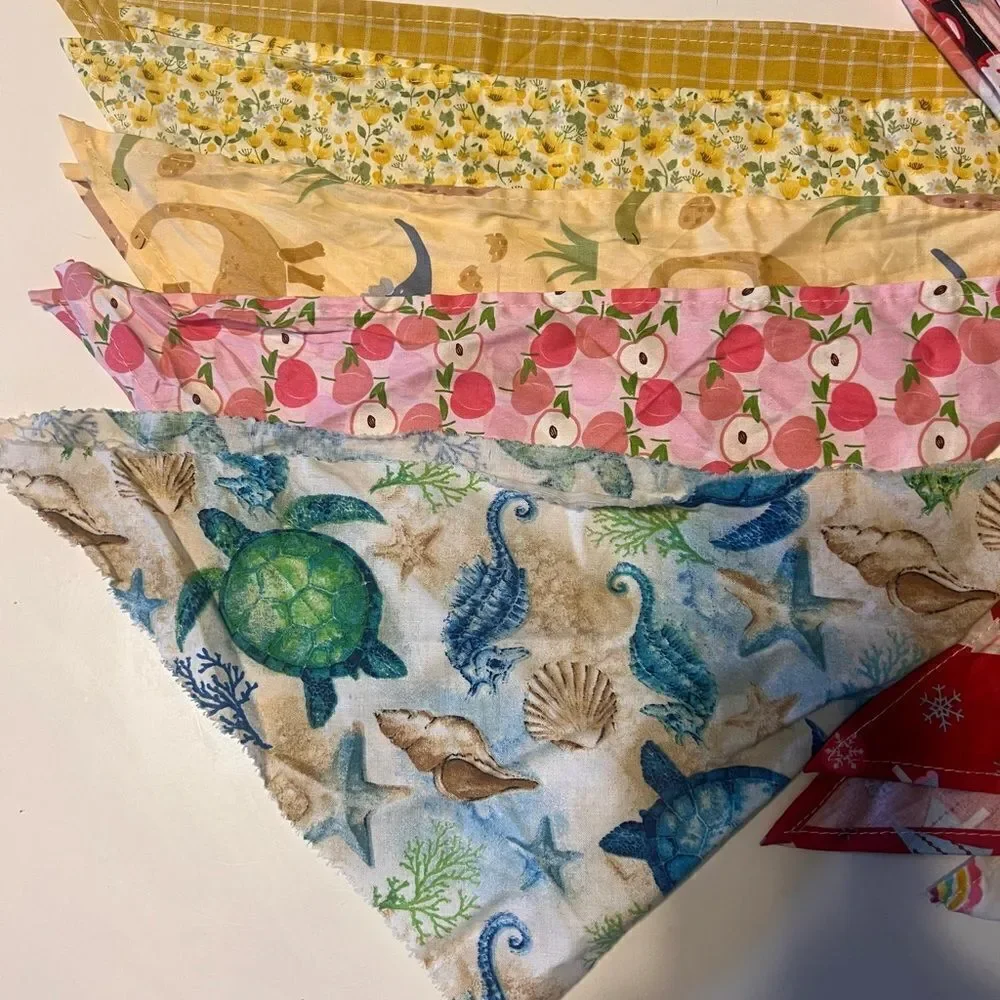Small dog Colorful Patterned Bandanas Set of 12